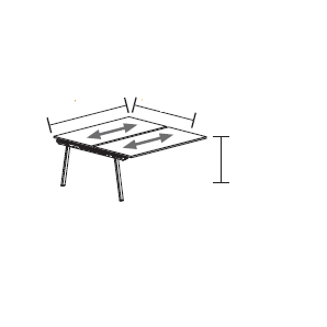 Extension pour ensemble de 2 bureaux pied bois (vis à vis) Born